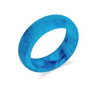 Bling Jewelry Anillo de banda apilable de jade azul teñido sólido simple para mujer para adolescente piedra de nacimiento de agosto.