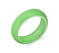 Bling Jewelry Anillo de banda apilable de jade verde teñido, simple y sólido, con piedra preciosa de eternidad para mujeres y adolescentes, piedra de nacimiento de agosto.
