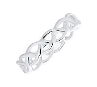 Bling Jewelry Anillo de boda de eternidad con diseño simple de tejido cruzado, trenzado, banda de cuerda torcida para mujeres adolescentes en plata de ley .925 de 5MM