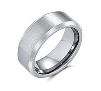 Bling Jewelry Anillo De Boda De Titanio Pulido Mate Mate Cepillado Para Hombre Confort 8Mm