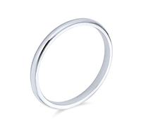 Anillo De Boda Unisex Simple Minimalista Delgado Apilable De Plata Esterlina .925 Para Parejas Para Mujeres Y Hombres 2MM