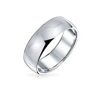 Anillo De Boda Unisex Simple Tradicional De Cúpula De Plata Esterlina .925 Para Parejas Para Mujeres Y Hombres Ajuste Cómodo De 6MM