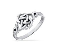 Bling Jewelry Anillo De Promesa De Infinito Bff Celta Irlandés De Mejores Amigas Personalizado Con Nudos De Amor En Plata De Ley Oxidada .925 De 2Mm Para Mujeres Adolescentes