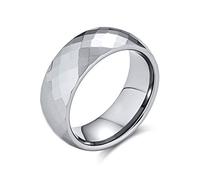 Bling Jewelry Anillos De Boda De Titanio Para Hombre Para Mujer Tono Plata Confort 8Mm