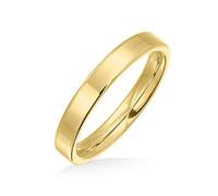 Plain Simple Delgado Cigarro Plano Parejas Titanio Anillos De Boda Para Hombres Para Mujeres Pulido Oro-Tono Confort 3Mm