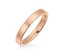 Bling Jewelry Anillos de boda de titanio planos y simples, delgados, para parejas, para hombres y mujeres, pulidos en rosa, ajuste cómodo de 3MM.
