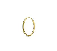 Bling Jewelry Aro De Oreja De Oro Real De 14K Delgado Minimalista De 1 Pieza Para Tragus, Cartílago, Concha Y Daith Para Mujeres Adolescentes De .50 Pulgadas