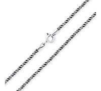 Bling Jewelry Bali Estilo De Cuerda Fina Torsión Negro Oxidado Envejecido Collar De Cadena Para Las Mujeres 1Mm .925 Plata Esterlina 18 Pulgadas