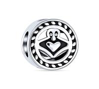 Bling Jewelry Bff Ronda Amistad Celta Irlandés Claddagh Abalorios Charm Para Mujer Para Adolescente Oxidado .925 Plata De Ley