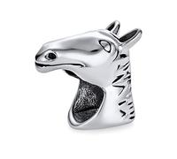 Bling Jewelry Caballo De Vaquera Occidental De La Suerte Abalorios Para Mujeres Adolescente Oxidado .925 Plata De Ley Se Adapta A Pulsera Europea
