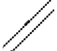 Bling Jewelry Cadena De Bolas De Acero Inoxidable De 3 MM Chapada En Negro Para Hombres Adolescentes De 18 Pulgadas