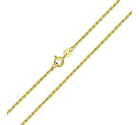 Bling Jewelry Cadena De Eslabones De Cuerda 2 Mm 30 Gauge Para Collar De Mujer 14K Chapado En Oro .925 Plata De Ley 20 Pulgadas