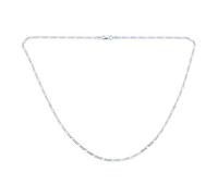 Bling Jewelry Cadena De Eslabones Figaro De Plata Sólida .925 De 2 MM De Grosor Unisex Para Hombres Y Mujeres De 16 Pulgadas