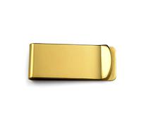 Bling Jewelry Clip de Dinero Personalizado Personalizable Grabable Grande Ancho Fuerte Simple Sencillo para Hombres Adolescentes Padre Tono Dorado Acero Inoxidable.