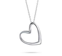 Bling Jewelry Colgante de Corazón Flotante para Mujer para Novia .925 Plata de Ley con Cadena