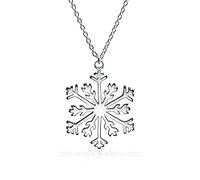 Bling Jewelry Collar Colgante De Copo De Nieve Clásico Para Mujeres Adolescentes Para Fiestas Navideñas Con Acabado Pulido De Plata Esterlina .925 Y Cierre De Palanca