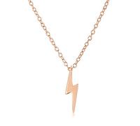 Bling Jewelry Collar Colgante De Rayo De Relámpago En Zigzag Geométrico Minimalista Para Mujeres Adolescentes En Oro Rosa Chapado En Plata Esterlina .925
