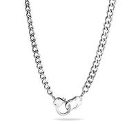 Bling Jewelry Collar De Cadena De Declaración De Joyería De Motociclista Punk Rocker De Mano De Acero Inoxidable Tono Plateado Con Esposas Para Hombres Y Mujeres De 20 Pulgadas