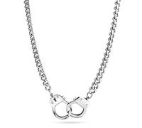 Bling Jewelry Collar De Cadena Grande Con Esposas De Acero Inoxidable En Tono Negro O Plateado Joyería De Motociclista Punk Rockero Para Hombres Y Mujeres De 20 Pulgadas
