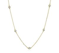 Bling Jewelry Collar de cadena minimalista simple Wrap CZ por yarda Tin Cup para mujer chapado en oro de 14K .925 plata esterlina 36 pulgadas