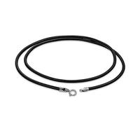 Bling Jewelry Collar De Cuero Liso Negro Genuino Unisex Para Hombres, Mujeres Y Adolescentes Cierre De Plata Esterlina .925 De 24 Pulgadas