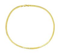 Bling Jewelry Collar De Gargantilla De Cobra Plana Y Flexible De 3,5 MM De Grosor De Omega Para Mujeres Amarillo Chapado En Oro De 14 Quilates En Plata Esterlina .925 Hecha En Italia De 16 Pulgadas