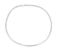 Bling Jewelry Collar De Gargantilla De Serpiente Omega Plana Y Delgada De 3,5 MM Flexible Estilo Espina De Pescado Para Mujeres Hecha En Italia En Plata Esterlina .925 De 16 Pulgadas