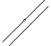 Bling Jewelry Collar Elegante Y Delicado De Cadena Rolo Unisex En Acero Inoxidable Ip Negro Para Mujeres Hombres Y Adolescentes De 24 Pulgadas Y 2.5 MM