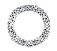 Bling Jewelry Collar Gargantilla Con Cadena De Eslabones De Pantera Ancha Tradicional Para Mujer Pulsera De Latón Bañado En Plata Maciza De 18 Pulgadas