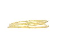 Bling Jewelry Conjunto de Tres Pulseras Simples Básicas Finas de Torcedura para Mujeres Adolescentes Pulseras Redondas Chapadas en Oro Amarillo de 18K 2.5MM