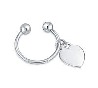 Bling Jewelry Corazón etiqueta de identificación llavero bola de tornillo de punta herradura llavero para las mujeres de graduación .925 plata esterlina personalizado Engr