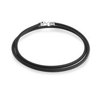 Bling Jewelry Cordón De Collar De Goma Negra Para Mujeres Hombres Y Adolescentes Cierre De Plata Esterlina .925 De 24 Pulgadas