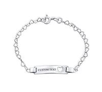 Bling Jewelry Delicada Pulsera De Identificación Para Mujeres Adolescentes De Plata De Ley .925 Para Muñecas Pequeñas De 6 Pulgadas Grabada A Medida