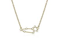 Bling Jewelry Delicado Celestial Astrología Zodiaco Leo Constelación Estrellas Collar Para Mujer Para Adolescente 14Kt Oro Plateado Plata Esterlina