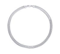 Bling Jewelry Diseño De Llave Griega Plano Reversible Y Flexible. Collar De Cadena De Espiga De Plata Esterlina .925 Para Mujeres Sin Níquel De 18 Pulgadas