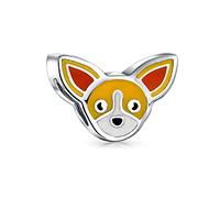 Bling Jewelry Encanto De Amor Por Mascotas De Animales Pequeño Pan Cachorro Chihuahua Abalorio Para Mujeres Adolescentes Esmalte .925 Plata Esterlina Se Adapta A Pulsera Europea