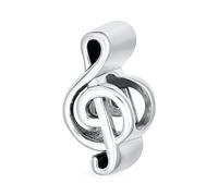 Bling Jewelry Forma Simple Música Melodía Notas Tabla G Clef Músico Charm Bead Para Mujer Para Adolescente .925 Sterling Silver Fits Pulsera Europea