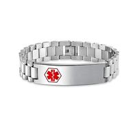 Identificación Médica En Blanco Médicos De Alerta Médica Id Banda Pulsera De Enlace Para Los Hombres De Acero Inoxidable De 8 Pulgadas