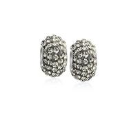 Bling Jewelry Juego de dos cuentas espaciadoras de cristal sólido gris para mujer para adolescente, compatible con pulsera de encanto europea, núcleo de plata esterlina .925