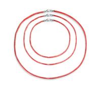 Bling Jewelry Juego de Tres Cuerdas de Colgante de Collar de Seda de Satén Rojo Para Mujeres Para Hombres Adolescentes Cierre de Garra de Langosta de Plata de Ley .925 de 14, 18 y 24 Pulgadas