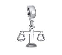 Bling Jewelry Juez Abogado Escala De Justicia Libra Signo Del Zodiaco Colgante Abalorios Encanto Para Mujer .925 Plata De Ley Para Pulsera Europea