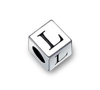 Letra En Bloque L Letra En Inicial Abalorios Para Mujeres Para Adolescentes .925 Plata De Ley Para Pulseras Europeas