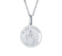 Bling Jewelry Medalla Religiosa Del Santo Judas Tadeo Collar Colgante Símbolo De Esperanza Para Hombres Y Mujeres Auténtica Plata Esterlina .925
