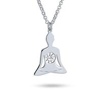 Bling Jewelry Mediación Celestial Con Colgante de Collar de Buda Heptagrama Estrella del Norte de Hada Para Mujeres Adolescentes Para Yogi .925 Plata de Ley