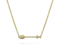 Bling Jewelry Pequeño Danity Sideways Cupido Flecha Collar Colgante Para Mujeres Novia Adolescente 14K Chapado En Oro .925 Plata De Ley