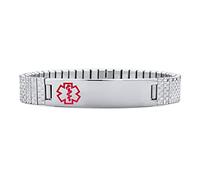 Bling Jewelry Personalizada En Blanco De Identificación Médico Médicos De Alerta Médico Id Stretch Link Pulsera Para Mujeres Adolescentes Unisex De Acero Inoxidable