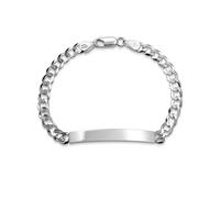 Bling Jewelry Personalizar El Nombre De La Barra De Identificación Plateada Pulsera Para Hombres 5 MM Diamond Cut Miami Cuban Curb Link Chain Link 180 Gauge Plata De Ley 925 9 Pulgadas Personalizable