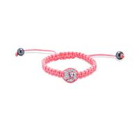 Bling Jewelry Pulsera Apilable De Eslabones Rosas Inspirada En La Bola De Shamballa Para Mujer Con Cordón Trenzado Rosa Ajustable Para Muñeca Pequeña
