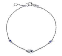 Bling Jewelry Pulsera De Encanto De Ojo Malvado Minimalista Y Sencillo Para Adolescentes Y Mujeres Con Circonitas Cúbicas CZ En Plata Esterlina .925 Y Extensor