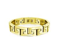 Bling Jewelry Pulsera De Enlace De Llave Infinita Geométrica Masculina Elegante Para Adolescentes Hombres Tono Dorado Acero Inoxidable Longitud De 9 Pulgadas Y Ancho De 12 MM